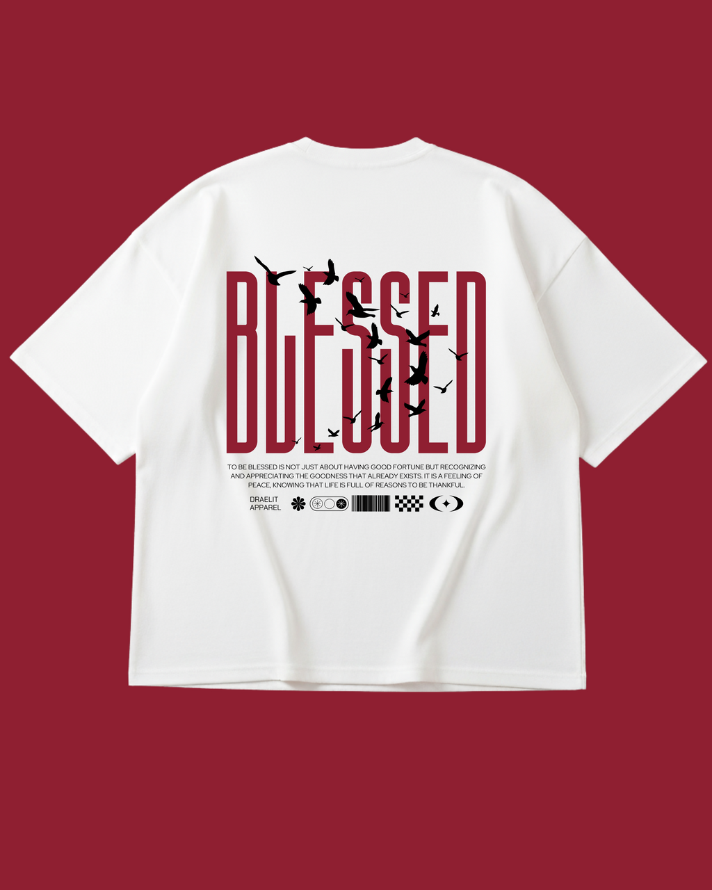 Draelit “Blessed” Oversized T-Shirt – Premium White Streetwear Tee