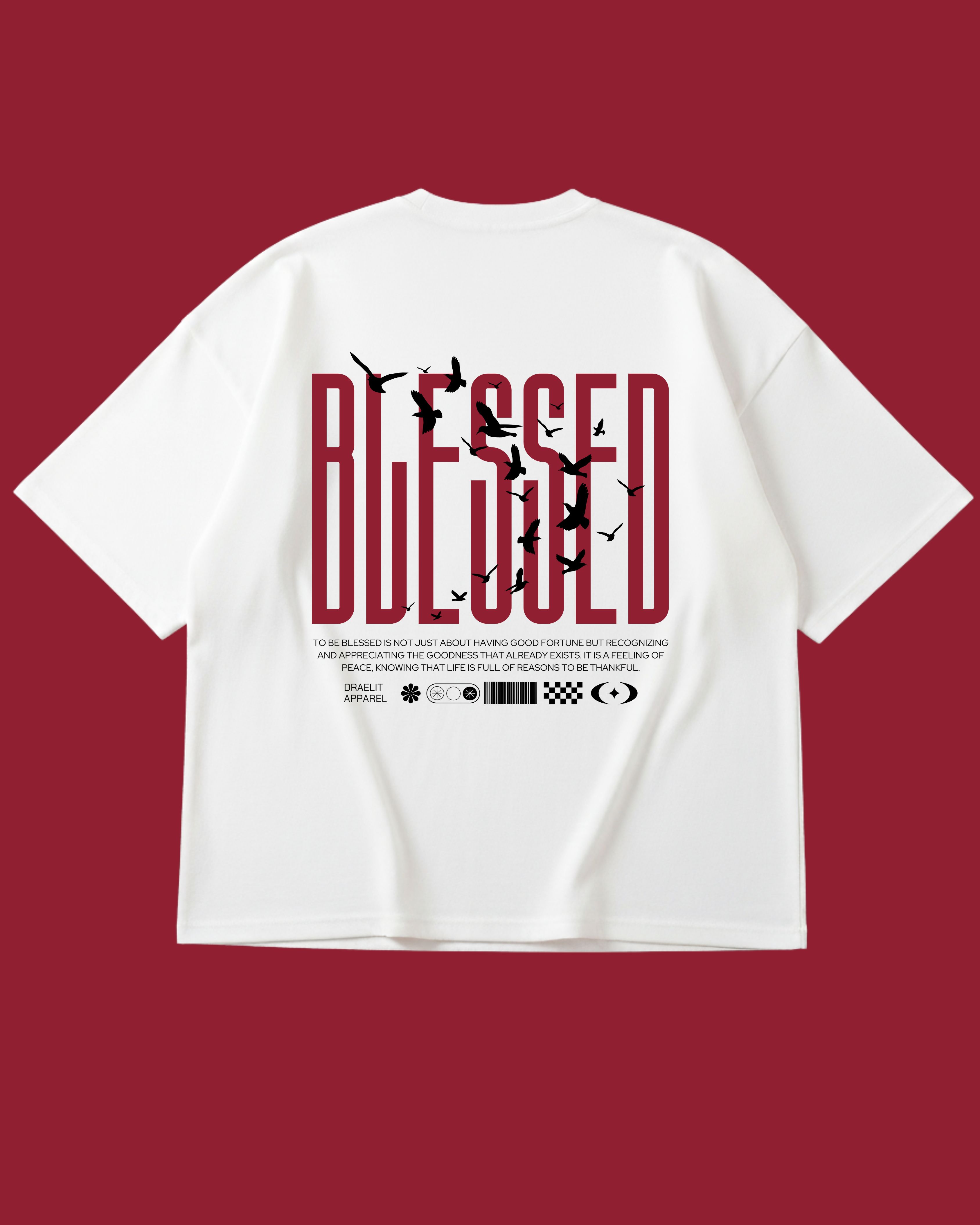 Draelit “Blessed” Oversized T-Shirt – Premium White Streetwear Tee