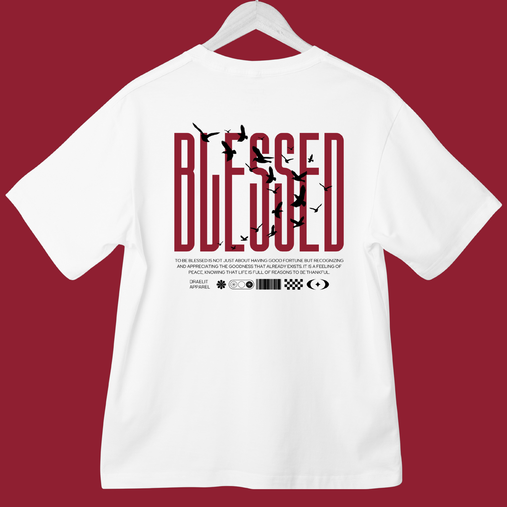Draelit “Blessed” Oversized T-Shirt – Premium White Streetwear Tee