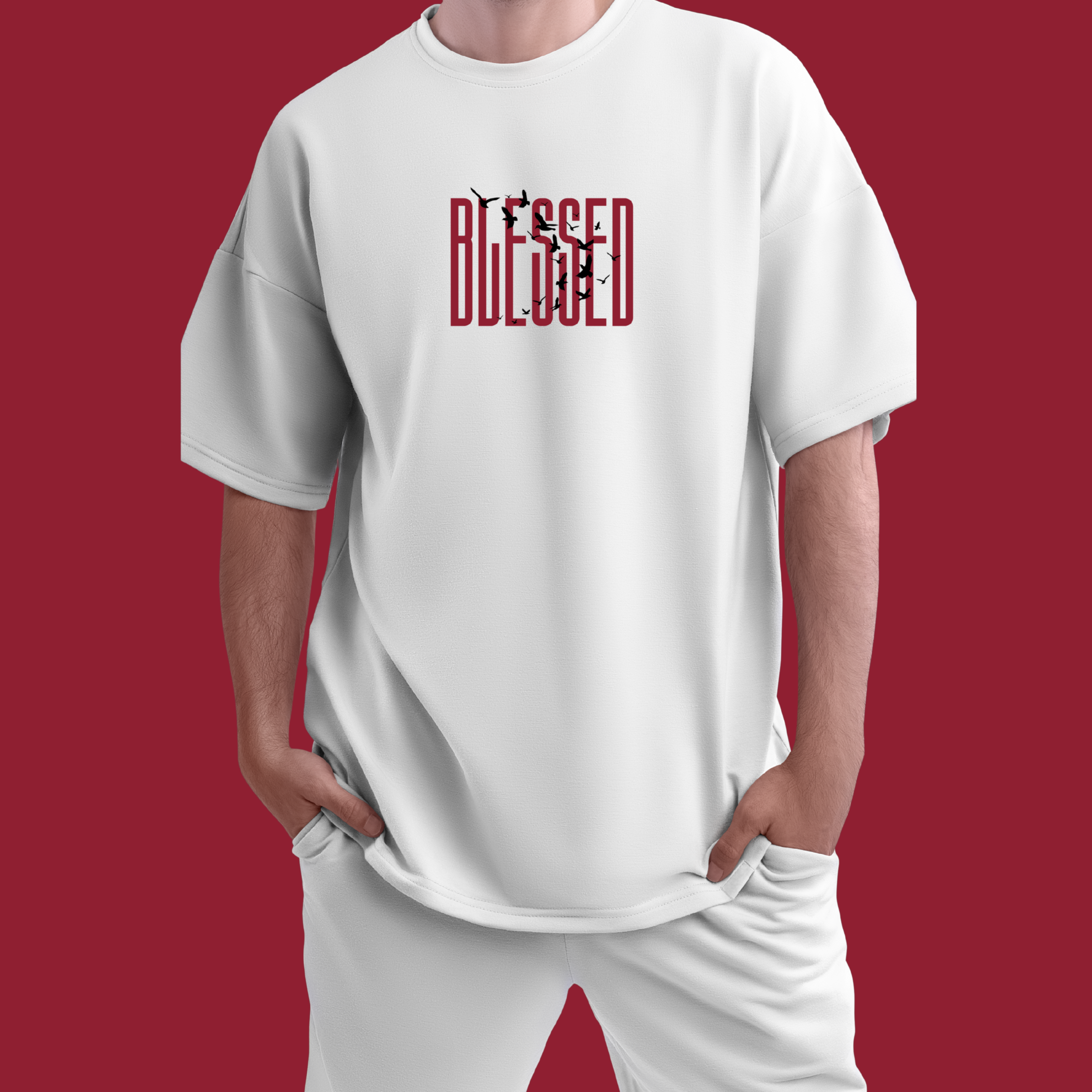 Draelit “Blessed” Oversized T-Shirt – Premium White Streetwear Tee